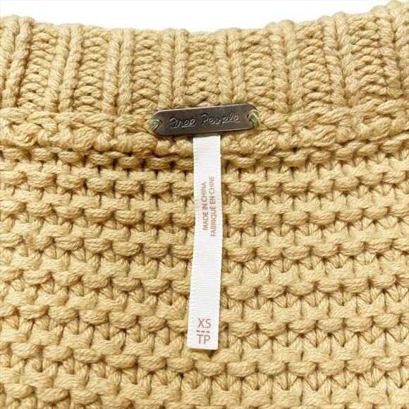 FREE PEOPLE Dream Cable Knit Oversized Sweater in Classic Camel Size XS - Picture 7 of 9